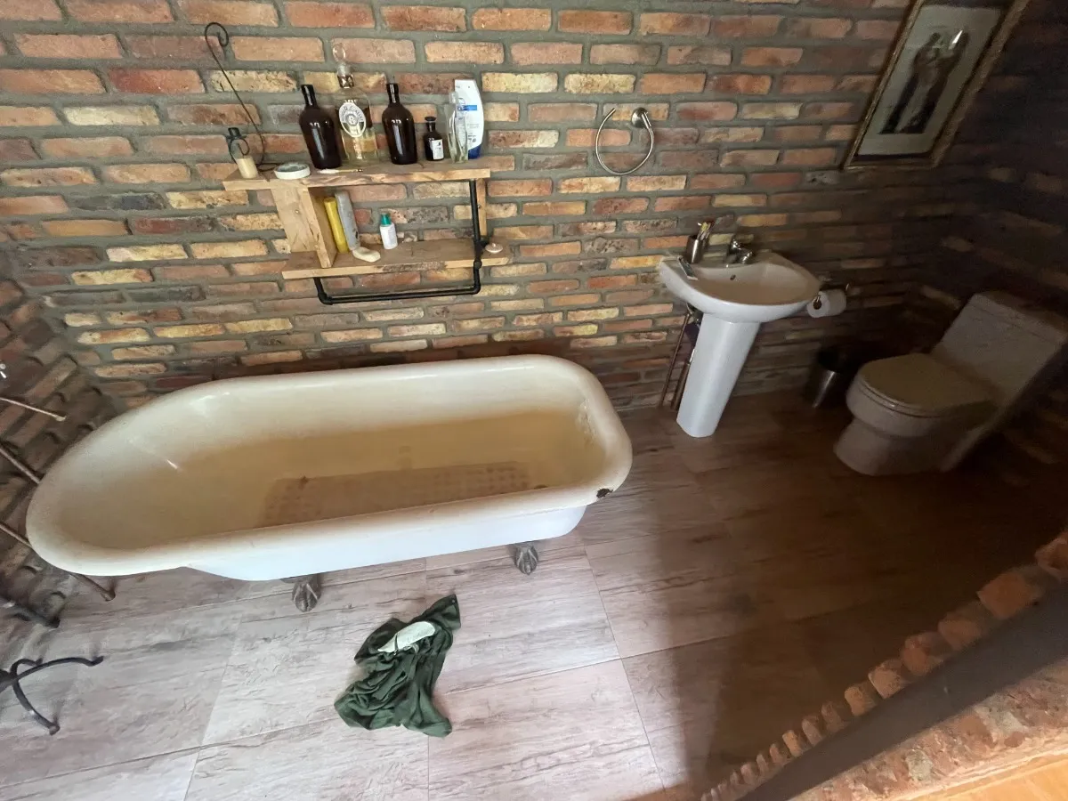 Bathroom with a period tub