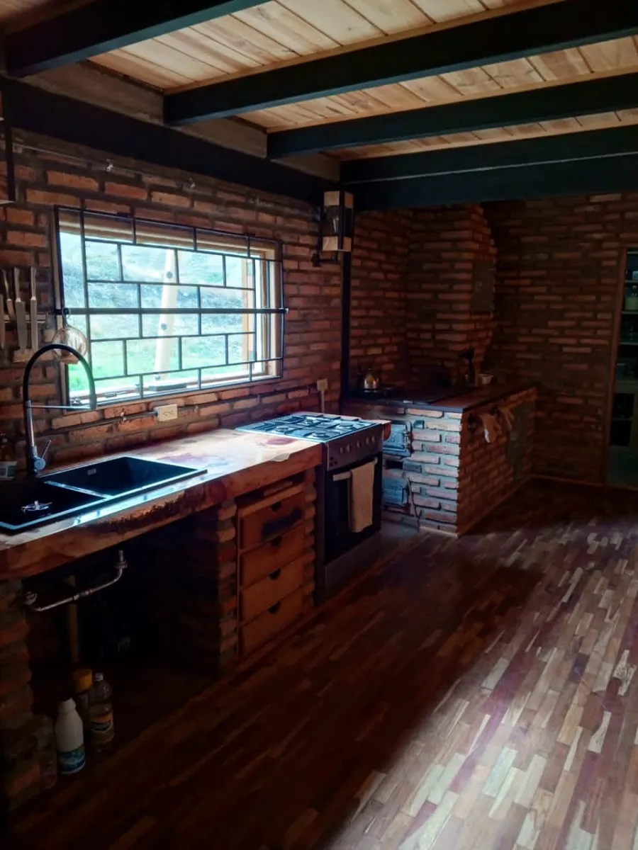 Kitchen with a wood-fired oven